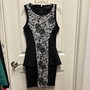 Material Girl Black and White Sleeveless Bodycon Mini Dress